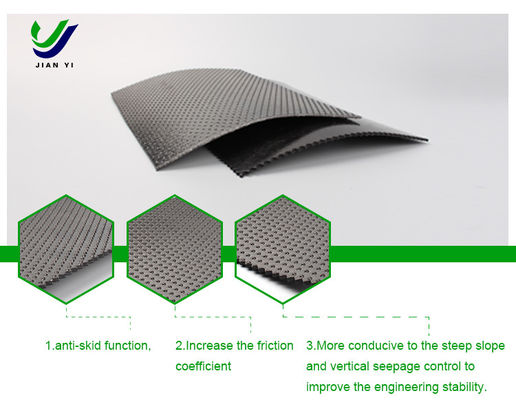 অতি-নিম্ন প্রতিরোধ ক্ষমতা উচ্চ ঘর্ষণ সহগ HDPE স্থিতিশীল প্রকৌশল জন্য Geomembrane