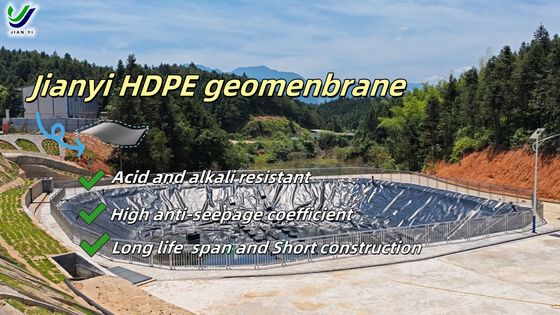ASTM স্ট্যান্ডার্ড HDPE জিওমেমব্রেন - পরিবেশ প্রকৌশলের জন্য চমৎকার UV প্রতিরোধের সাথে উচ্চ শক্তি